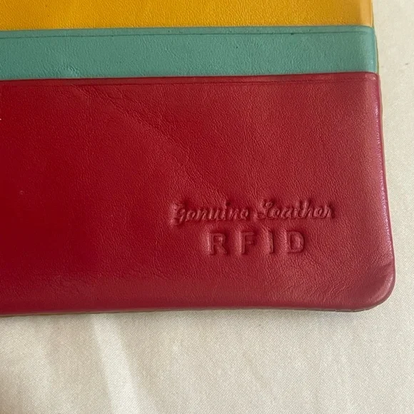 Circus Designer Leather, RFID, Colorful, Long Bi-Fold Wallet - Picture 3 of 5